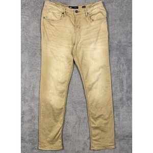 BKE Nolan Jeans Mens 34x34 Straight Whisker Tan Cowboy Western Denim Stretch